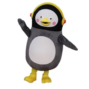 Maskot Mewah Kustom Penguin Kartun Manekin Pakaian Animasi Orang Memakai Kostum Lucu Orang Dewasa