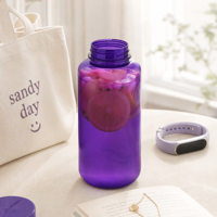 Botella de Agua de Boca Ancha de 1000 ml, Botellas de Plástico de 32 oz con Tapas para Senderismo, Gimnasio, Trabajo, Viajes, Sin BPA, Bajo MOQ, Botella Transparente de Tritán