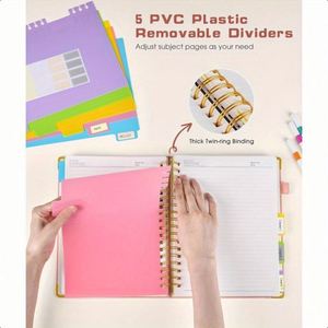 Leather Spiral A3 <b>Notebook</b> Plastic Dividers Pictographic Weaving Machine Quality <b>Thick</b> Pages Lay Flat Easy Write - Product Image 3