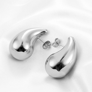 Teardrop Stud <b>Earrings</b> 18Mm 18K Gold Stainless Steel Fashionable For Women Gift Occasion - Product Image 2