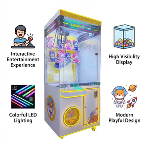Happy Moment Macaron Color Astronaut Theme Coin Operated Professional Arcade Prize Game Plush Toy Grabber Claw Machine English - Product Image 5