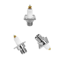 Suministro de fábrica de alto voltaje HN hembra Jack 4 agujeros brida Panel montaje Cable RF coaxial conectores coaxiales