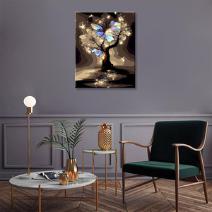 Sơn bằng số Kit cây và bướm 40*50cm vải sơn với số phong cảnh nhà trang trí bức tranh - Product Image 2