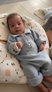 Mameluco de Punto Personalizado Unisex para Bebé, Manga Larga, 100% Algodón, Cuello Camisero, Suéter, Mono de Punto Plano con Botones en las Piernas para Niños Pequeños - Product Image 3