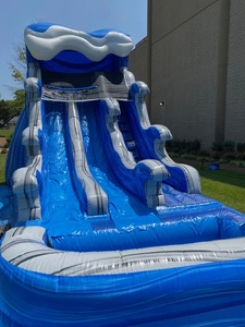 <span class=keywords><strong>Scivolo</strong></span> Gonfiabile Blu a Doppia Corsia da 20 Piedi con Piscina e Area Splash per Parchi e Feste per Bambini - Product Image 6