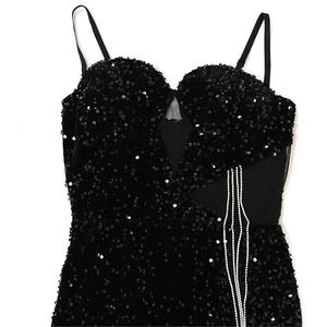 Elegante Formele Avondjurk Hoge Split Jurk <span class=keywords><strong>Prom</strong></span> Party Sweep Trein Lovertjes Maxi Lange Jurken Voor Vrouwen - Product Image 4