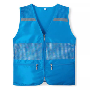 Gilet de travail en maille respirante réfléchissant orange avec deux poches pour une utilisation en extérieur - Product Image 3