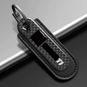 Groothandel Custom Gepersonaliseerde Koolstofvezel Zwart Lederen Auto Sleutelhanger - Product Image 6