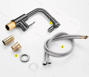 Robinet de cuisine moderne en acier inoxydable deux-en-un chaud et froid, anti-éclaboussures, rotatif, en céramique, pour la vaisselle, usage domestique - Product Image 4
