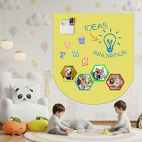 Tableau blanc interactif magnétique UCI Art Déco en PET pour enfants, autocollant mural effaçable pour dessin, idéal pour les anniversaires et les murs de maternelle
