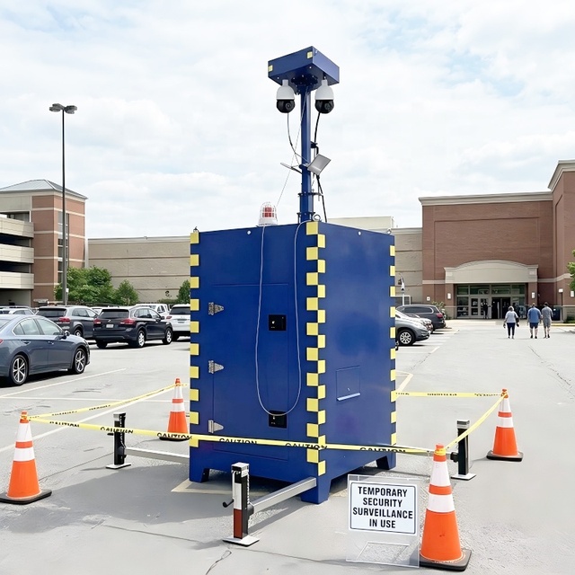 CE Certified Cube Security Camera Tower Video Surveillance Station for Event Security