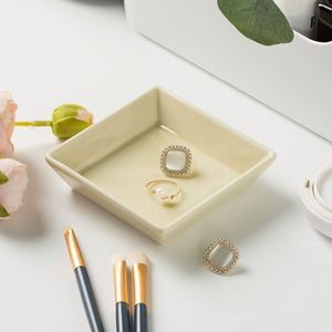 Custom Logo <b>Ceramic</b> Jewelry Tray Multi-Purpose Earring and Necklace Trinket Dish square <b>Ring</b> Holder Dish Gifts for Friends - Product Image 4