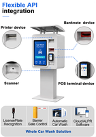 Station de paiement pour lavage auto en libre-service DK DK-D8910, kiosque 21,5 pouces, étanche, à poser au sol, avec lecture de code QR et acceptation de paiement en espèces pour station-service