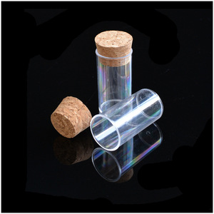 Tubos de Ensayo Qj de 24x45mm y 25x95mm con Tapones de Corcho, Tubos Transparentes de PS para Envasado de Muestras - Product Image 4