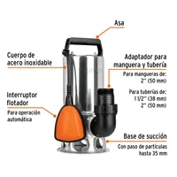 Pompe submersible BOS-1SM-4MASTER en acier inoxydable pour eau sale 1 HP TRUPER
