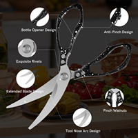 Ciseaux de cuisine multifonctionnels Coude en acier inoxydable Ciseaux à os de poulet Outil de coupe de viande pour barbecue extérieur