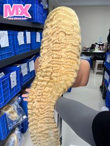 Peluca de Cabello Humano Virgen Natural de 40 Pulgadas, Color Rubio 613, con Frente de Encaje sin Pegamento 13x6, Cabello Indio Camboyano para Mujer - Product Image 3