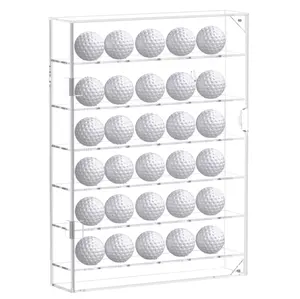 30个高尔夫球丙烯酸展示柜货架，带磁性门多层耐用橱柜用于高尔夫球