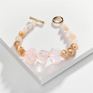 Trendz Bracelets Bracelet en or Avec Naturel Perles de Pierre À Facettes Mot Bracelets Pour Les Femmes Bijoux - Product Image 1