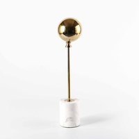 Figurine de boule en métal de style Art déco européen, ballon simple en marbre, décoration de luxe pour la maison, anniversaire, créatif, luxe léger