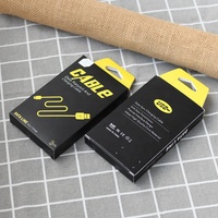 Boîtes d'emballage en papier neutre pour câbles de données et USB de téléphone, pliables et avec revêtement UV et gaufrage pour l'affichage des produits