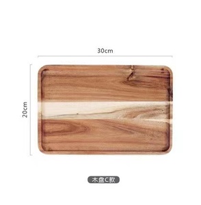 Piatto di legno quadrato giapponese in stile cinese vassoio per la colazione Snack frutta secca vassoio di frutta Acacia in legno di tè pomeridiano piatto da Dessert - Product Image 6