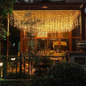 Tsinye 10m 20M <span class=keywords><strong>LED</strong></span> Icicle giáng sinh trang trí <span class=keywords><strong>LED</strong></span> Curtain Icicle chuỗi Lights với Đồng đèn cho trang trí sân vườn giáng sinh - Product Image 2