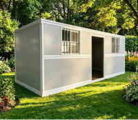 Maison conteneur pliable de 20 pieds, préfabriquée en acier, modulaire, petite maison, assemblage rapide, abri d'urgence, bureau de chantier