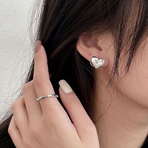 S925 Sterling Silver Heart Clip-on Earrings For Women Simple Retro Elegant Everyday Wear Student Jewelry - Product Image 1