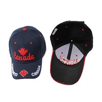 Gorra de Béisbol Ajustable de 6 Paneles de Acrílico con Letras Bordadas de la Bandera de Canadá, Diseño de Hoja de Arce, Unisex, Comercio Internacional