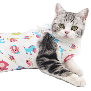 Cat Spaying Neutering Suit Breathable <b>Post</b> Operative Vest For Female Male Cats Size S M L Solid Color Polyester Pet <b>Clothes</b> - Product Image 2