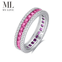 Bague de fiançailles et de mariage solitaire Mylove personnalisée en argent sterling 925 avec diamant Moissanite couleur D VVS1, vente en gros
