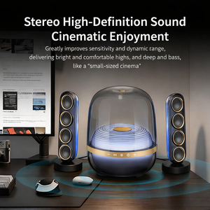 ลำโพงบลูทูธไร้<span class=keywords><strong>สาย</strong></span> Crystal Design <span class=keywords><strong>2</strong></span> <span class=keywords><strong>1</strong></span> พร้อมยูนิตเสียงเบสแบบแอคทีฟ  ลำโพงซาวด์บาร์ <span class=keywords><strong>2</strong></span> ตัว กำลังขับ 130 วัตต์ ระบบซิงค์เสียง 360 องศา พร้อมไฟหลากสี - Product Image 5