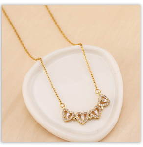 Micro inserto zircone creativo cuore a cuore aperto e chiuso <span class=keywords><strong>collana</strong></span> <span class=keywords><strong>quadrifoglio</strong></span> per donna madre - Product Image 5