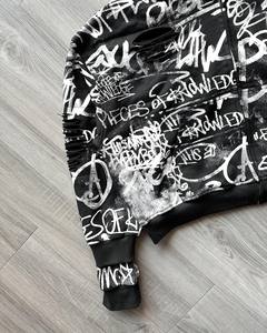 เสื้อมีฮู้ดซิปโลหะเต็มตัวผ้าเฮฟวี่เวทผ้าพิมพ์ลายดิจิทัลมีรอยขาด - Product Image 5