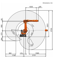 Nouveau bras robotique industriel à 6 axes, capacité de charge de 50 kg, préhenseur Schunk, manutention de matériaux, IP65, robot KUKA KR 50 R2500