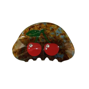 Pince à cheveux Angelina Cherry Claw Clip 8 cm en acétate avec strass pour femme, usage quotidien - Product Image 1