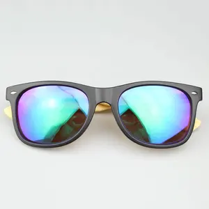 2024 moda hecha a mano Ce UV400 gafas de sol cuadradas Craved Retro elegante colorido personalizar hombres bambú madera sombras gafas de sol