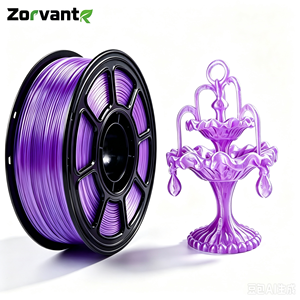เส้นใยพลาสติก PLA สีม่วงใส ขนาด 1.75 มม. น้ำหนัก 1 กก. - Zorvant เงางาม ใส เรียบลื่น ไม่อุดตัน วัสดุสำหรับเครื่องพิมพ์ 3 มิติ - Product Image 1