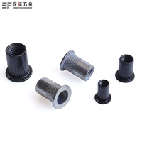 Fabrication sur mesure de écrous à riveter métriques/im impériales M3-M12 en alliage zinc-nickel, à tête plate, corps moleté, à extrémité ouverte