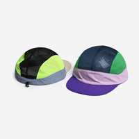 Harga Pabrik MOQ Rendah Topi Camping Jaring 5 Panel Unisex Ukuran Dapat Disesuaikan Topi Lari Olahraga Nilon Berkinerja Tinggi