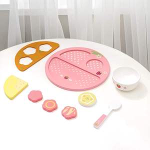 Strawberry <strong>Lunch</strong> Play <strong>Set</strong> Wooden Pretend Play Food <strong>Set</strong>, Simulation Partition Plate Meal Toy for Kids Role Play - Product Image 6