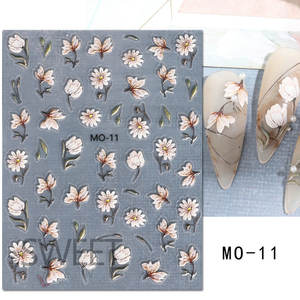 Nuevas pegatinas florales en relieve para <span class=keywords><strong>uñas</strong></span> de primavera, tulipán mate, Camelia, <span class=keywords><strong>margaritas</strong></span>, flores, diseño de hojas, decoración Simple, calcomanías con abalorios texturizados - Product Image 4