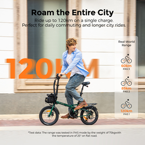 Engwe ZIP Electric Commuter <b>Bicycle</b> 25km/h 36V10Ah Lithium Battery 7-Speed Hydraulic Disc Brakes Aluminum <b>Frame</b> 16" Wheels 120km - Product Image 3