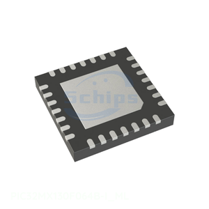 Composants électroniques intégrés PIC32MX130F064B-I_ML 28 VQFN à contacts apparents, originaux - Product Image 1