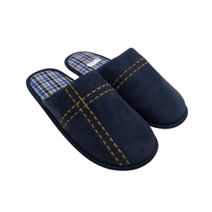 Wholesale Custom Fashion Trend Stripe Embroidery on Upper With Memory Foam <strong>Men</strong> Soft Cozy Warm <strong>Thermal</strong> Indoor Home <strong>Slippers</strong> - Product Image 3