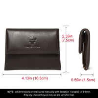 Dompet Koin Mini Kulit Asli Unisex dengan Desain Portabel Anti-RFID untuk Penyimpanan Uang Tunai, Opsi Logo yang Dapat Dikustomisasi