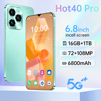 Teléfono Inteligente para Juegos 40 Pro con Diseño Innovador, 5G, 16GB+1TB de Almacenamiento, Pantalla HD Grande de 6.8 Pulgadas, Deca Core, 6800mAh, Desbloqueo Facial