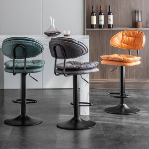 Tabouret de bar moderne et minimaliste, hauteur réglable, structure chromée, pour usage domestique et commercial - Product Image 3