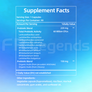 Probiótico Orgánico OEM, 60 Mil Millones de UFC, Suplemento de Prebióticos, Enzimas Digestivas, Cápsulas de Probióticos para Hombres y Mujeres - Product Image 4